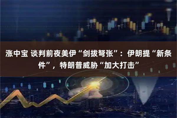 涨中宝 谈判前夜美伊“剑拔弩张”：伊朗提“新条件”，特朗普威胁“加大打击”